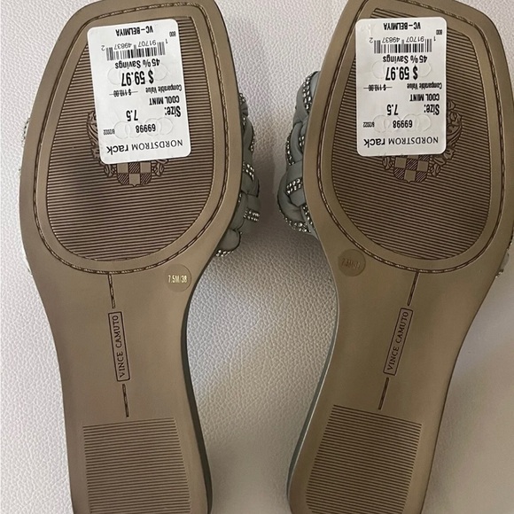 Vince Camuto Belmiya Metallic Beaded Braided Sandal In Mint Green Pistachio NWT - Picture 7 of 11